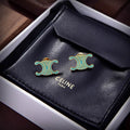 Celine Paris Triomphe Enamel Stud Earrings