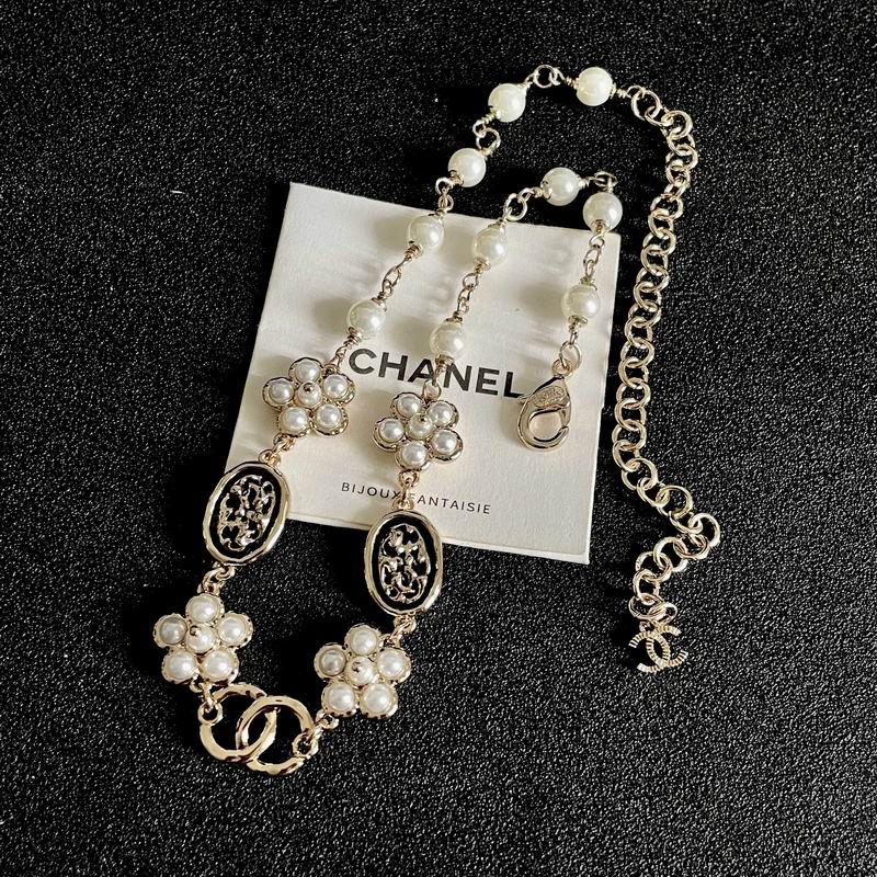 Chanel Silver-Tone Pearl-Look Statement Necklace