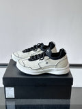 Chanel White Black Low-Top Sneakers