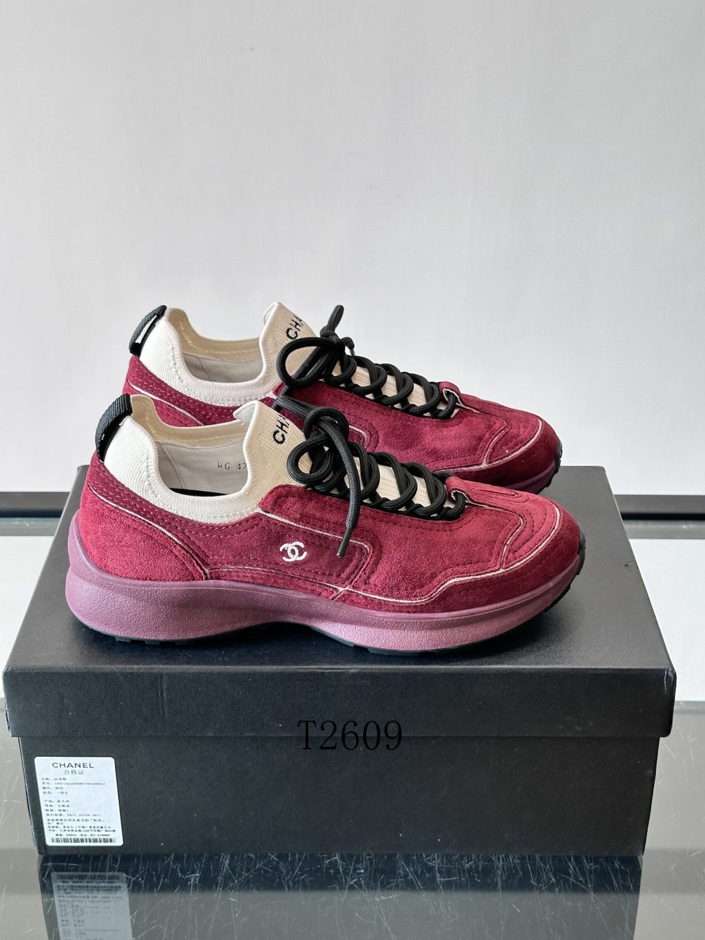 Chanel Red Low-Top Sneakers