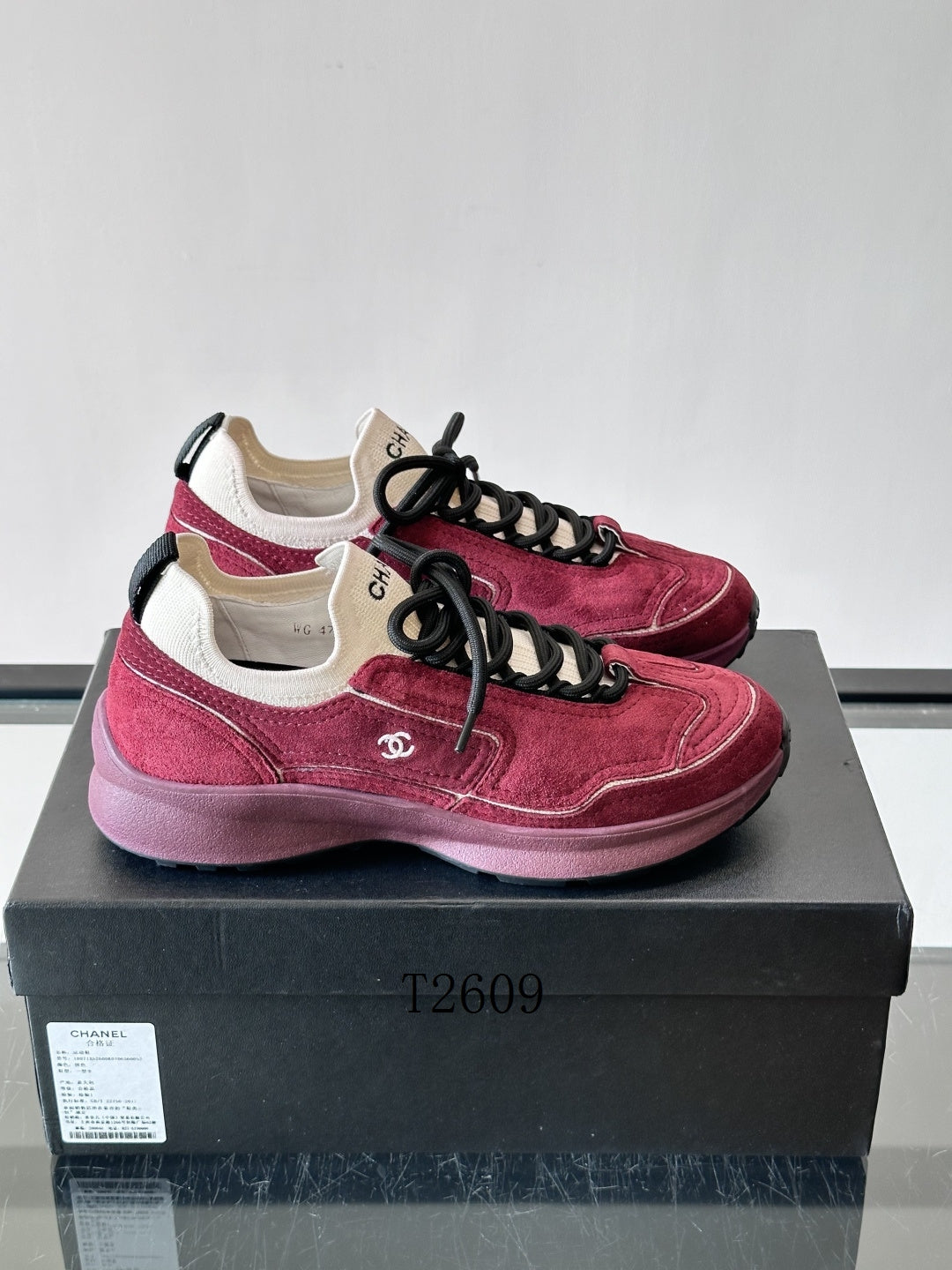 Chanel Red Low-Top Sneakers