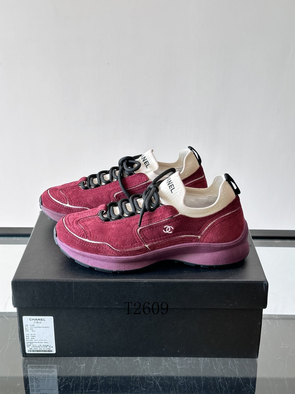 Chanel Red Low-Top Sneakers