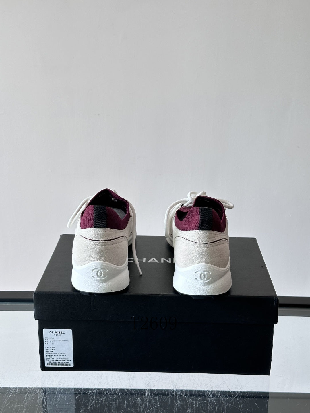 Chanel White Red Low-Top Sneakers