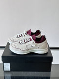 Chanel White Red Low-Top Sneakers