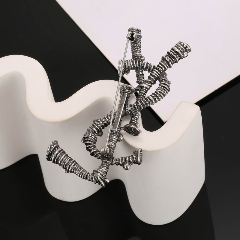 YSL Vintage Silver Brooch