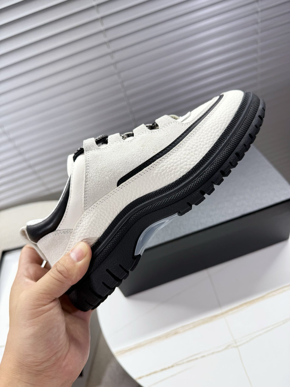 CHANEL 25S SNEAKERS 35MM IN WHITE CALFSKIN